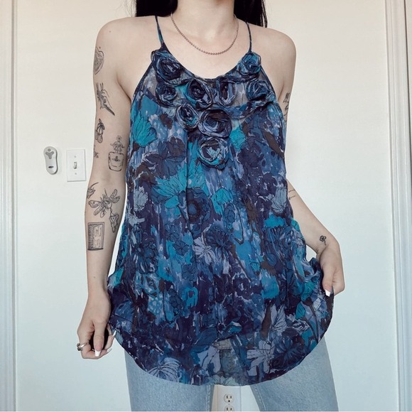Rebecca Taylor Purple floral fun blouse size 8 - Picture 1 of 6